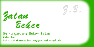 zalan beker business card