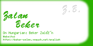 zalan beker business card